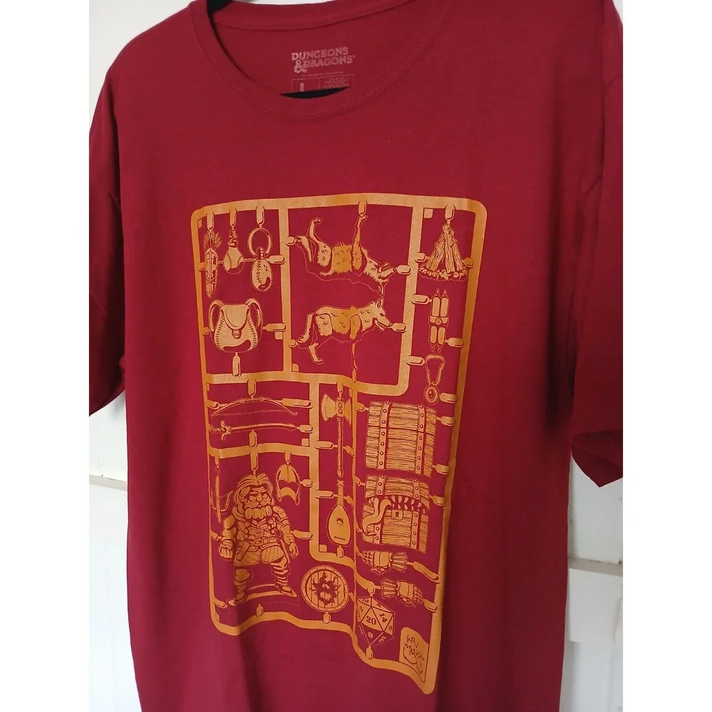 Dungeons & Dragons Lootwear 2018 Miniature Sprue Short Sleeve T Shirt Mens L Red